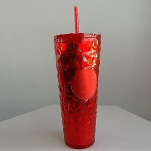 Starbucks Christmas Holidays 2023 Red Diamond Prism Crystal Venti 24oz Tumbler